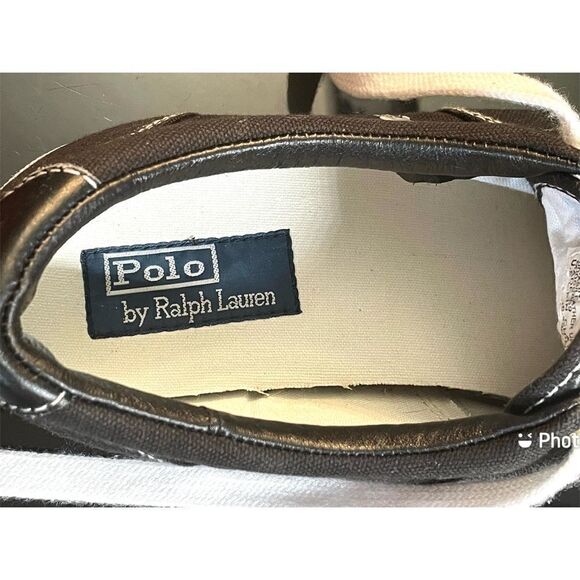 Polo Ralph Lauren Vaughn Leather/Canvas Low Men’s Casual Sneakers Shoes Size 10D - Picture 9 of 11
